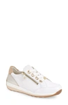 Ara Ollie Lace-up Sneaker In White Daytona/silver Metallic
