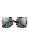 Burberry 57mm Square Sunglasses In Brown/ Green