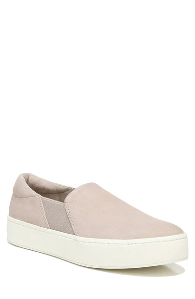 Vince Warren Suede Slip-on Platform Sneakers In Pearl