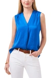 Shop Vince Camuto Rumpled Satin Blouse In Santorini Blue