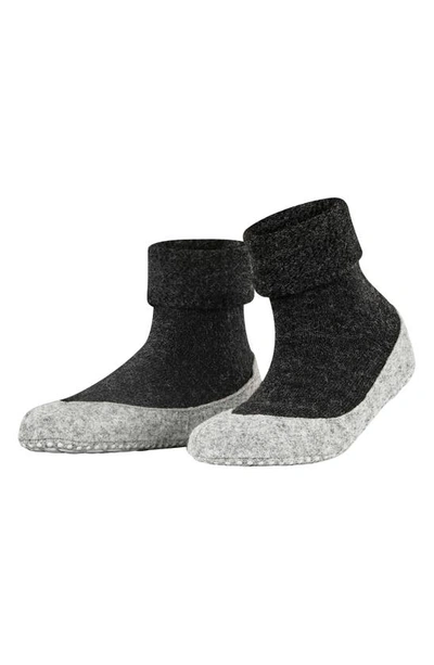 Falke Cosy Stretch Wool Slipper Socks In Grey Mix