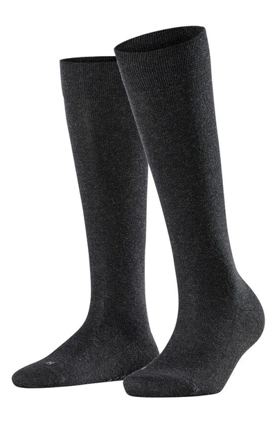 Falke Sensitive London Knee High Socks In Anthre Mel