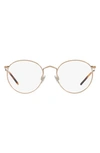 Polo Ralph Lauren 48mm Round Optical Glasses In Rose Gold