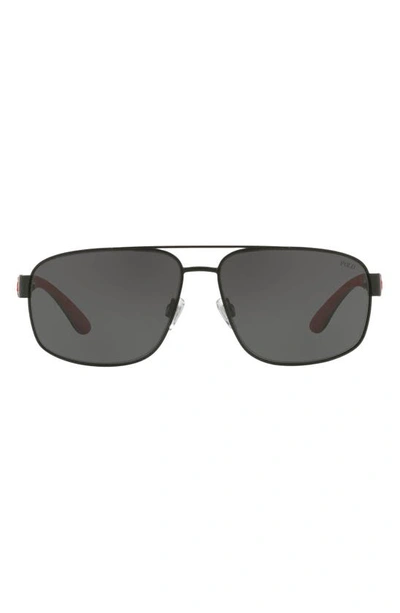 Polo Ralph Lauren 58mm Aviator Sunglasses In Black