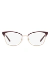 Michael Kors 51mm Cat Eye Optical Glasses In Rose Gold