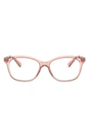 Michael Kors 53mm Square Optical Glasses In Transparent Red