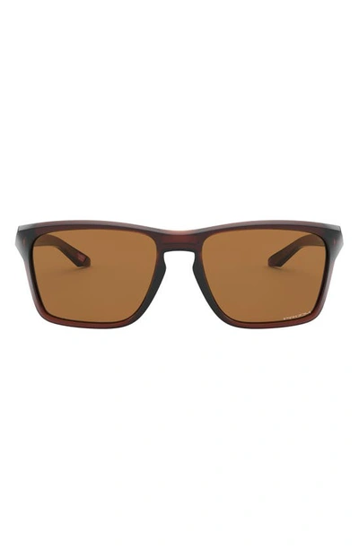 Oakley Sylas 57mm Rectangular Sunglasses In Lite Brown
