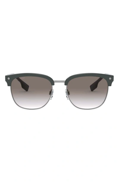 Burberry 55mm Gradient Browline Sunglasses In Green