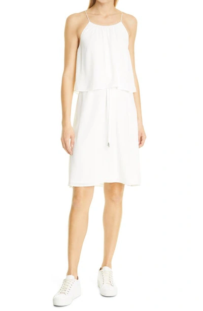 Atm Anthony Thomas Melillo Tie-detailed Georgette Midi Dress In Chalk