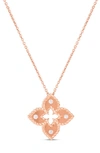 Roberto Coin Venetian Princess Diamond Pendant Necklace In Rose Gold