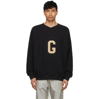 Fear Of God G 印花圆领卫衣 In Black