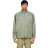 Fear Of God Logo Print Iridescent Twill Jacket In Green Iride