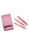 Tweezerman Micro Mini Tweezer Set In Pink
