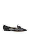 JIMMY CHOO CRYSTAL MESH POINTED-TOE LOAFERS
