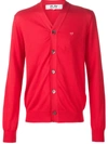 Comme Des Garçons Play Mini Heart Cardigan In Red