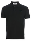 Comme Des Garçons Play Embroidered Heart Polo Shirt In Black