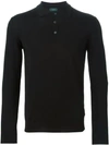 Zanone Long Sleeve Polo Shirt In Black