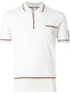 MONCLER contrast trim polo shirt,MACHINEWASH