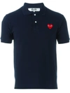 Comme Des Garçons Play Embroidered Heart Polo Shirt In Blue