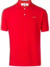 Comme Des Garçons Play Play Pique Polo With Heart Applique In Red
