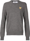 COMME DES GARÇONS PLAY EMBROIDERED HEART JUMPER,P1N04811180422