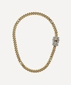 GUCCI GOLD-TONE CRYSTAL DOUBLE G NECKLACE,000715235
