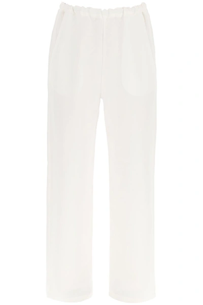 Totême Ribbed-knit Wide-leg Pants In White