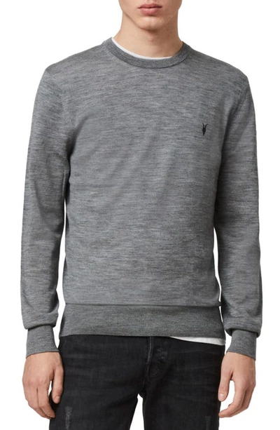 Allsaints Mode Slim Fit Merino Wool Sweater In Grey Marl