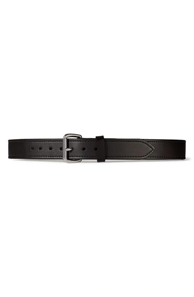 Filson Leather Belt In Brown Leather/ Stainless Steel