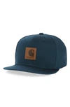 Carhartt Canvas Logo Ball Cap In Deep Lagoon