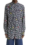Bottega Veneta Graphic-print Long-sleeve Shirt In Multicolor