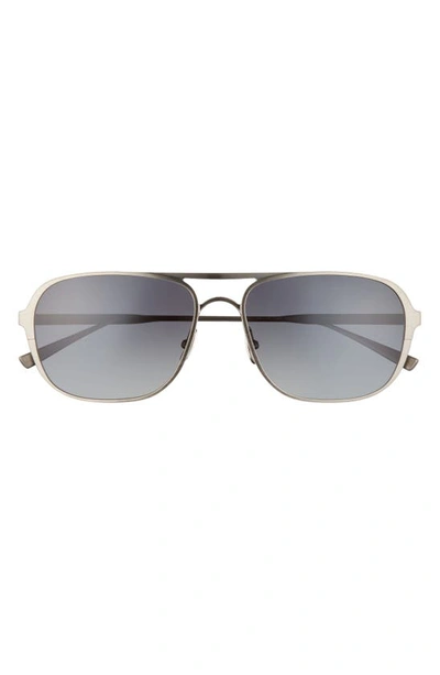 Salt Yeager 60mm Polarized Aviator Sunglasses In Antique Silver/ Grey