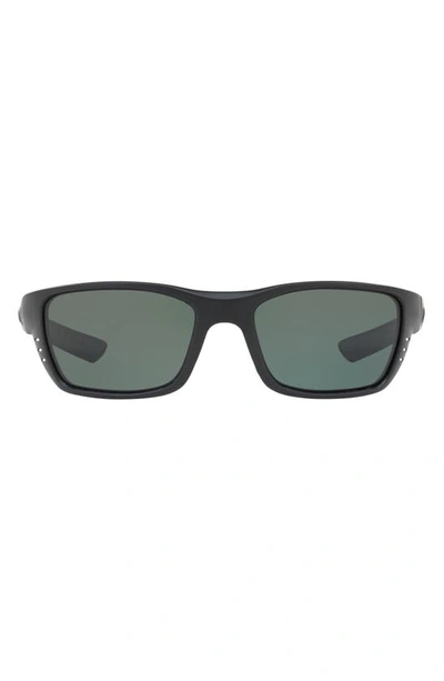 Costa Del Mar 58mm Polarized Wraparound Sunglasses In Black Silver