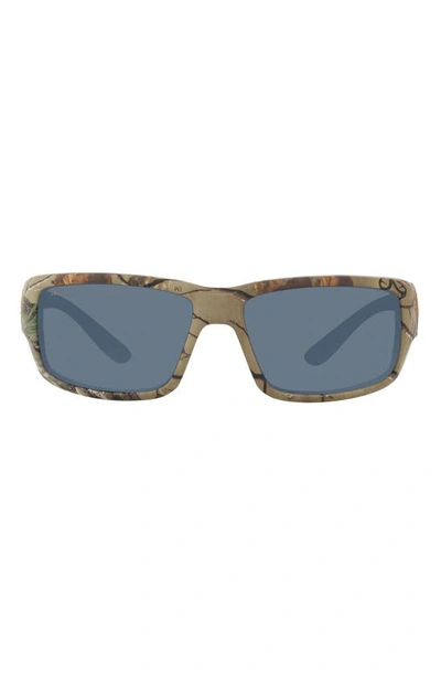 Costa Del Mar 59mm Polarized Rectangular Sunglasses In Green