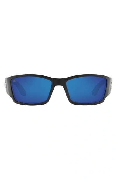 Costa Del Mar 61mm Polarized Wraparound Sunglasses In Black