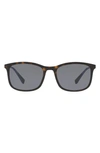 Prada Linea Rossa 01ts Rectangle Polarized Sunglasses In Havana