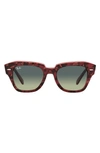 Ray Ban 52mm Square Sunglasses In Purple Havana