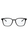 Ray Ban Unisex 50mm Square Optical Glasses In Shiny Black