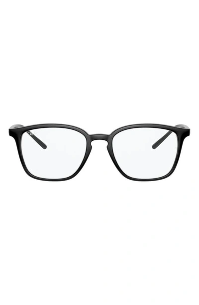 Ray Ban Unisex 50mm Square Optical Glasses In Shiny Black
