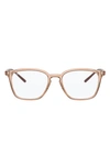 Ray Ban Unisex 50mm Square Optical Glasses In Brown