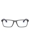 Ray Ban 53mm Rectangular Optical Glasses In Matte Black
