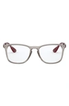 Ray Ban Unisex 52mm Square Optical Glasses In Grey
