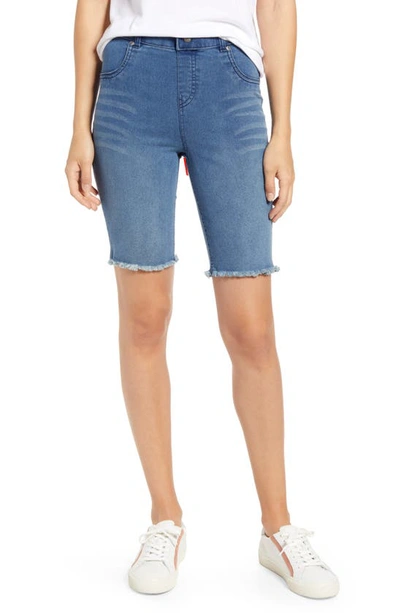 Hue High Waist Bermuda Denim Shorts In Windsor Blue Wash
