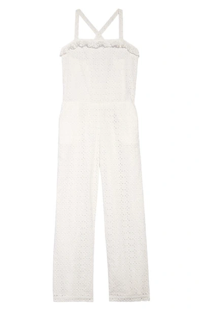 Scotch R'belle Kids' Eyelet Jumpsuit In Off White