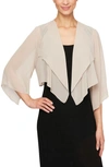 Alex Evenings Hanky Bolero Cardigan In Tan/beige