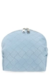 Bottega Veneta Small Jacquard Cosmetics Case In Bubble-silver