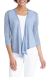 Nic + Zoe 4-way Convertible Three Quarter Sleeve Cardigan In Blue Haze