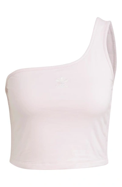 Adidas Originals One-shoulder Crop Tank In Pink