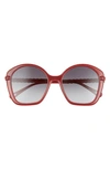 Chloé 55mm Gradient Square Sunglasses In Orange/ Grey Gradient