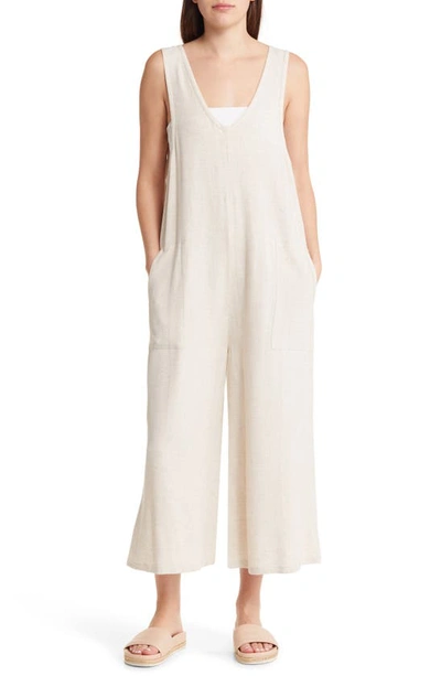 Treasure & Bond Sleeveless Wide Leg Jumpsuit In Ivory Birch